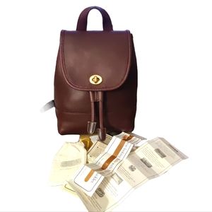 Authentic Vintage Coach Mahogany Daypack Backpack MADE IN USA EUC